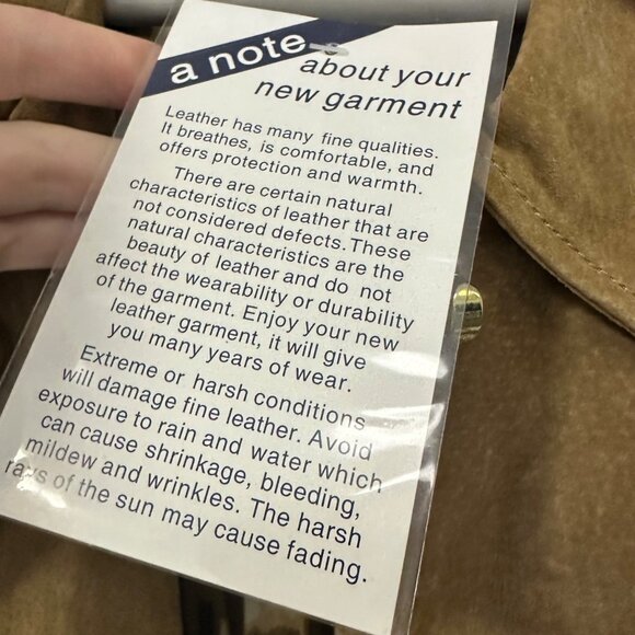 Dennis Basso Suede Leather Tan Coat Jacket Size XL NWT Turnkey Button Classic - Picture 11 of 14